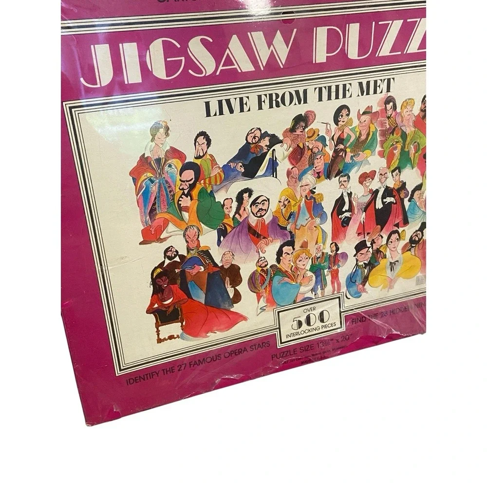 Vintage 1982 Hirschfeld Live From‎ The Met Caricatures-2 500 Piece Puzzle Sealed
